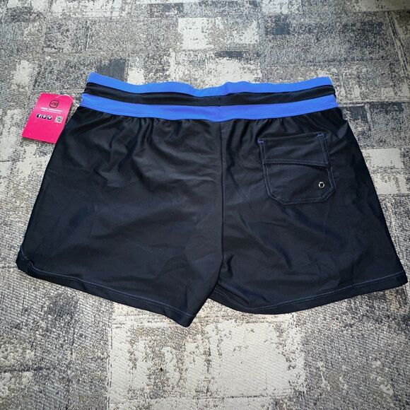 NWT Free Country Shorts Womens Large Blue Drawstring Elastic Waist Pocket - Picture 3 of 9